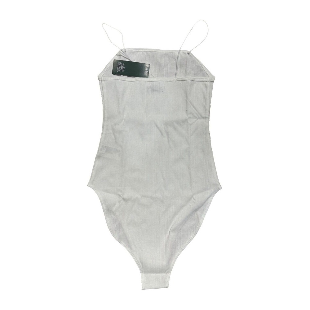 Grey Ribbed Square-Neck Bodysuit - Picture 3 of 5